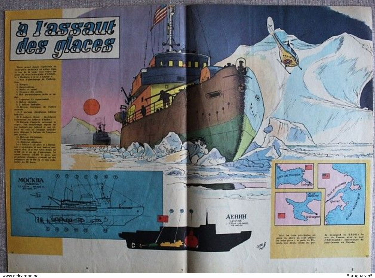 GRAVURE - ENCART DOUBLE PAGES - EXPEDITION ARTIQUE ; NAVIRES BRISE GLACE - Otros Planes