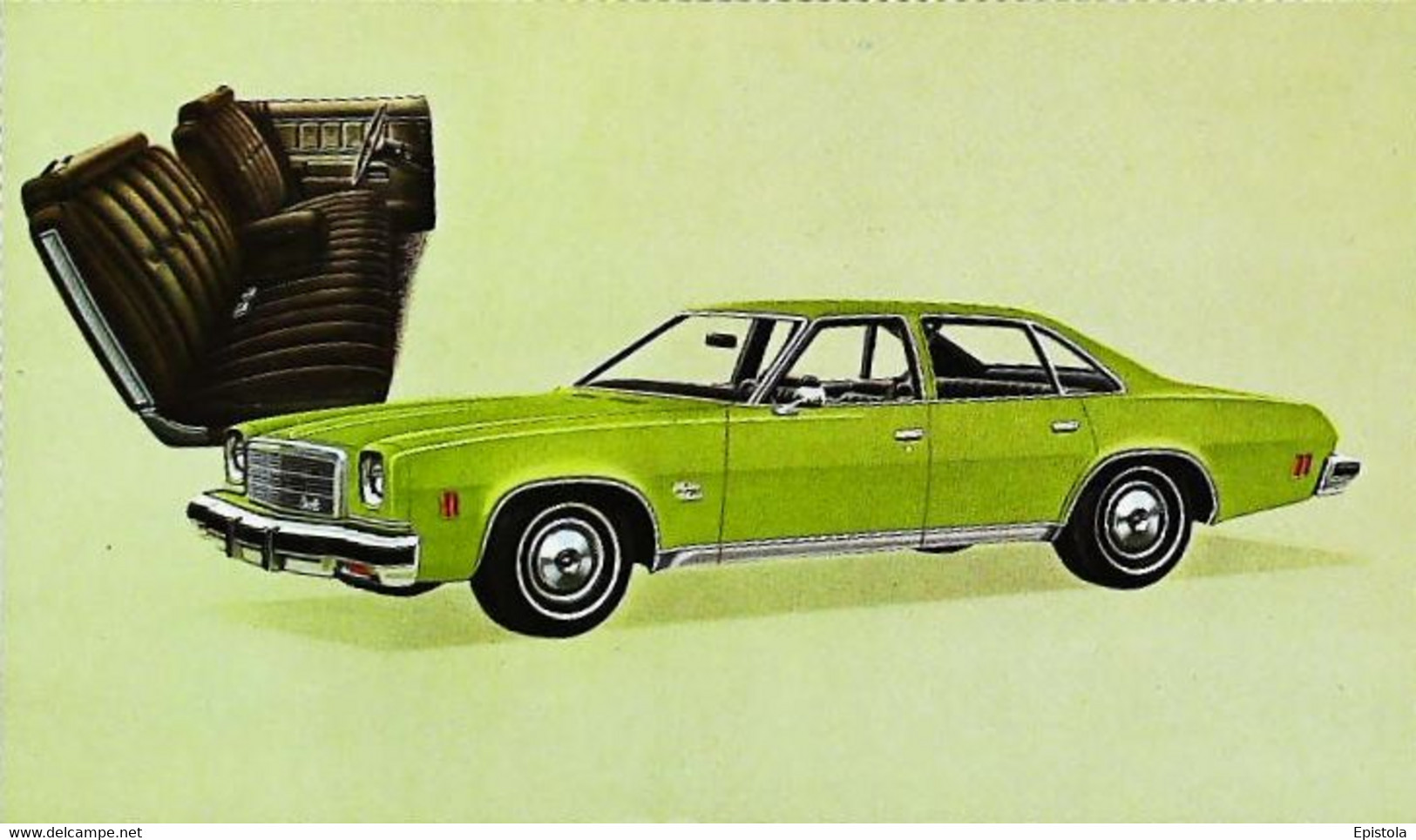 ► CHEVROLET   Malibu  Classic Colonnade Sedan 1974  - Publicité Automobile Chevrolet  (Litho. U.S.A.) - American Roadside