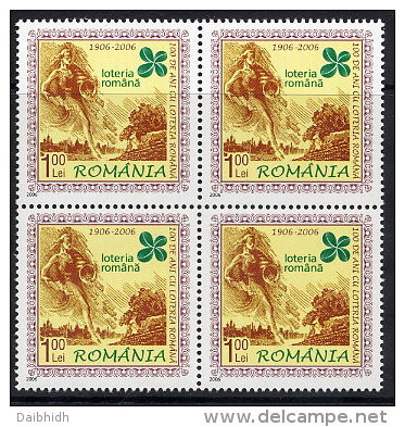 ROMANIA 2006 State Lottery Centenary Block Of 4 MNH / **.  Michel 6123 - Unused Stamps