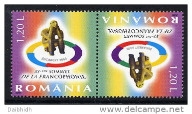 ROMANIA 2006 Francophone World Summit Tete-beche Pair MNH / **.  Michel 6127 Kd - Ongebruikt