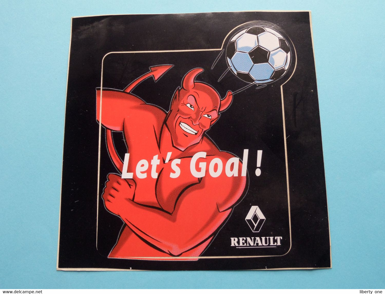 LET'S GOAL ( RENAULT ) Voetbal / Rode Duivels ( +/- 14,5 X 15 Cm. ) Zelfklever Sticker Autocollant ! - Aufkleber