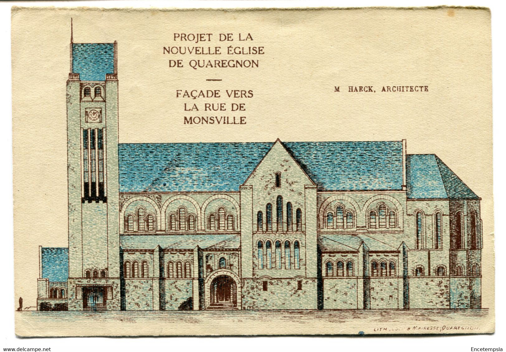 CPA - Carte Postale - Belgique - Quaregnon - Projet De La Nouvelle Eglise - 1937 (D14799) - Quaregnon