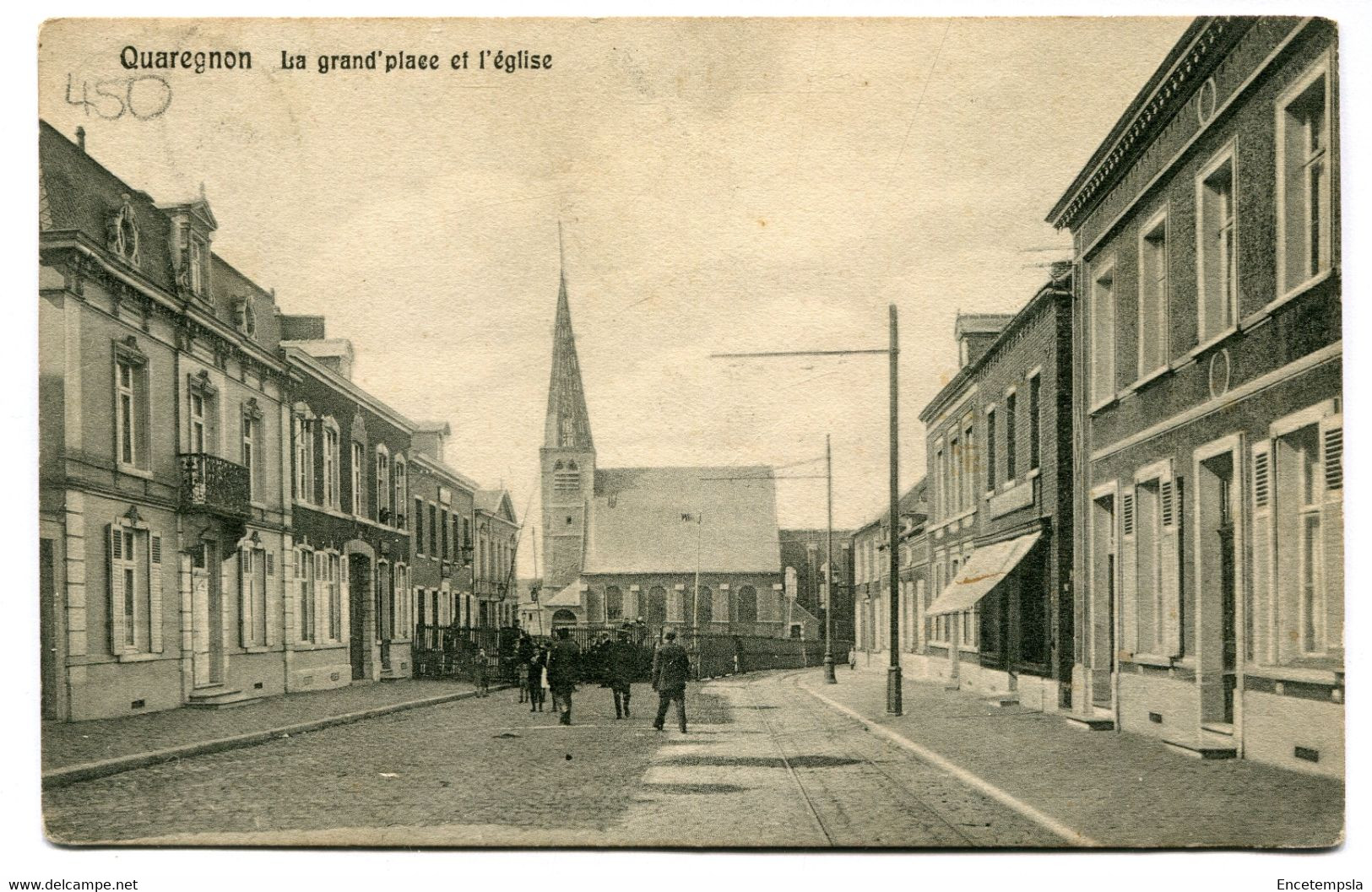CPA - Carte Postale - Belgique - Quaregnon - La Grand Place Et L'Eglise - 1912 (D14801) - Quaregnon
