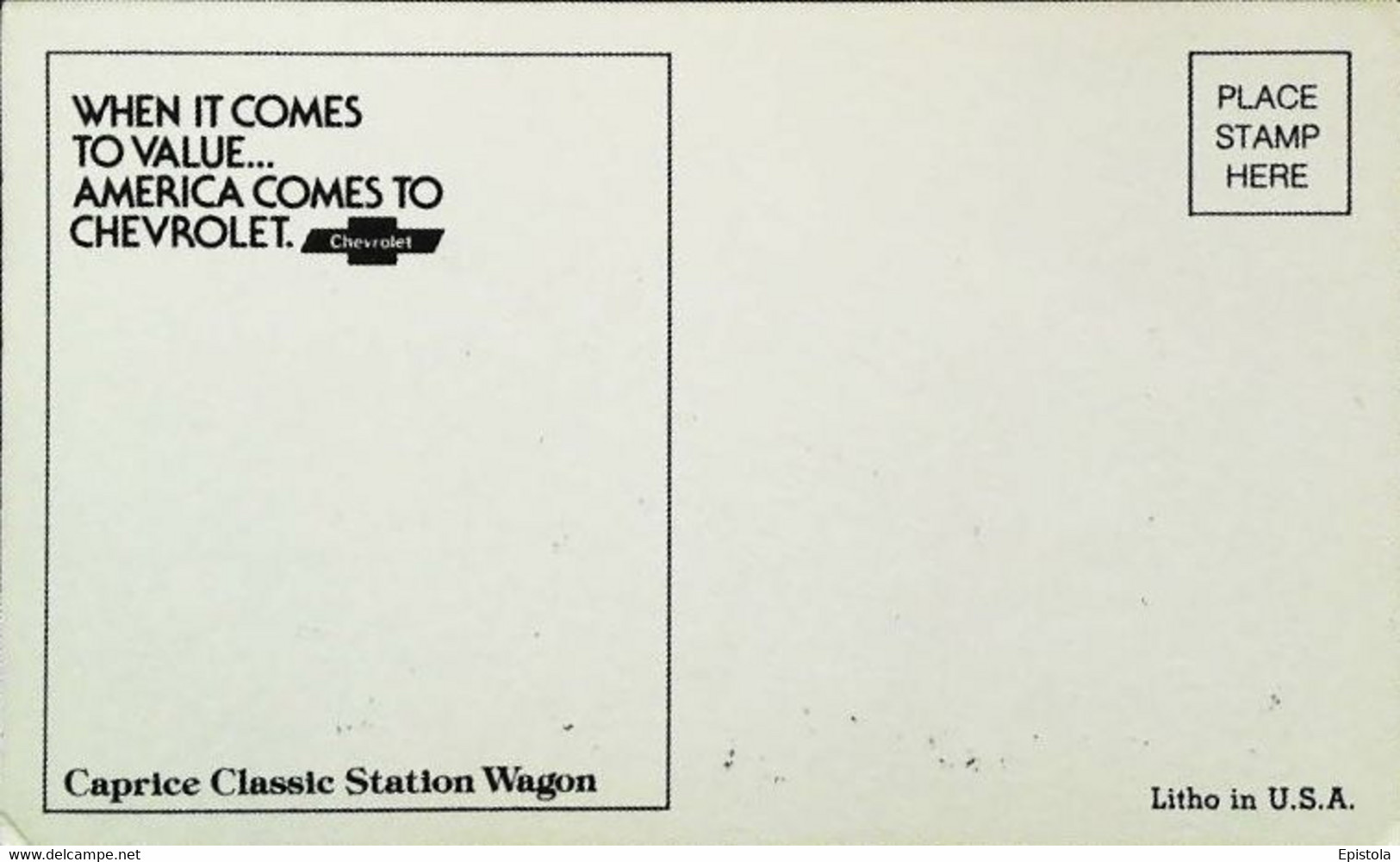 ► CHEVROLET Caprice Classic Station Wagon 1979  - Publicité Automobile Chevrolet   (Litho. U.S.A.) - American Roadside