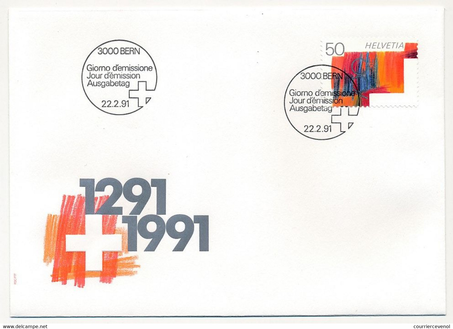 SUISSE -  FDC 1991 - 700 Ans... 1291-1991 - BERNE - 22/2/1991 - 5 Enveloppes (2 Séries) - FDC