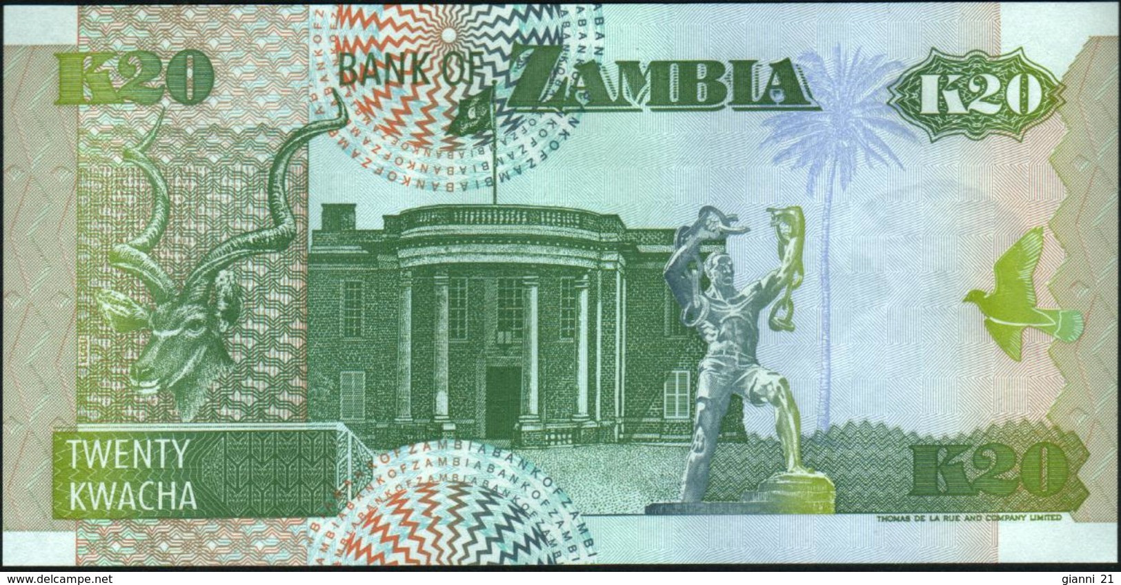 ♛ ZAMBIA - 20 Kwacha 1992 {sign. Mwanza} UNC P.36 B - Zambia