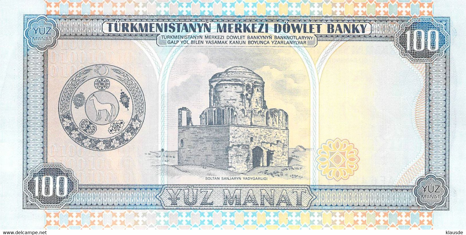 100 Manat Turkmenistan 1995 UNC - Turkmenistan