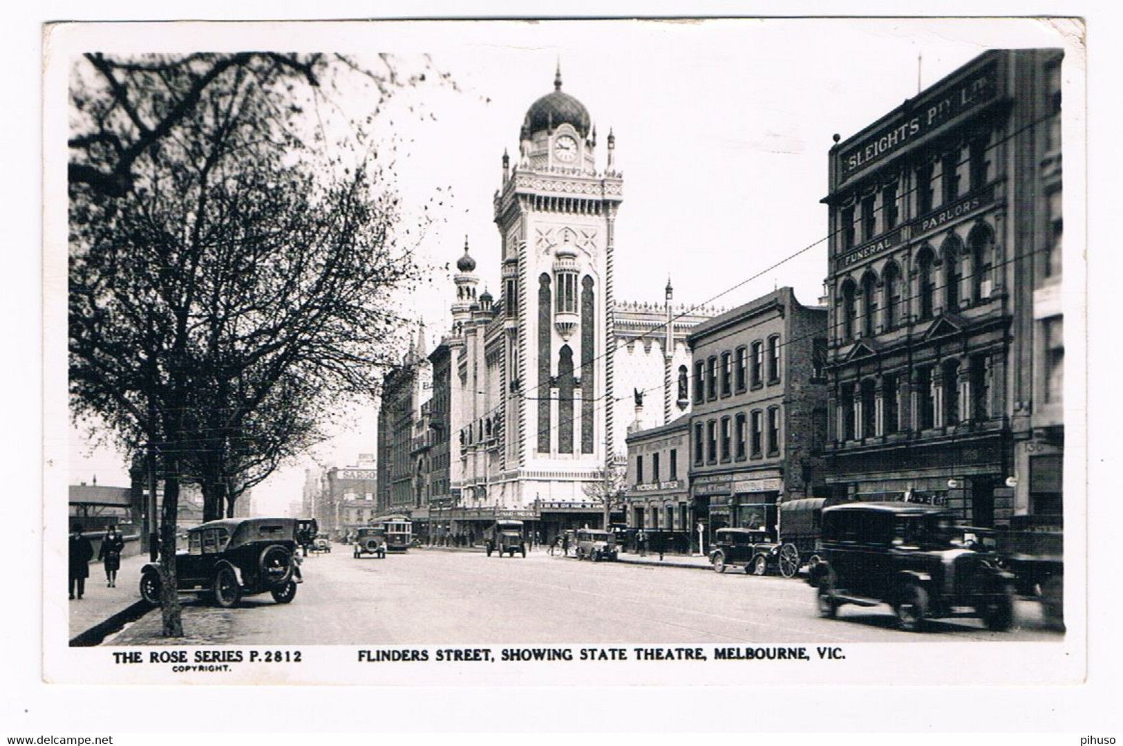 AUS-339   MELBOURNE : Flinders Street Showing State Theatre - American Samoa