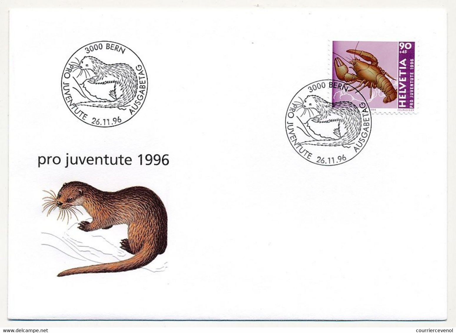 SUISSE -  FDC 1996 - Pro Juventute 1996 - BERNE - 26/11/1991 -  5 Enveloppes (2 Séries) - FDC