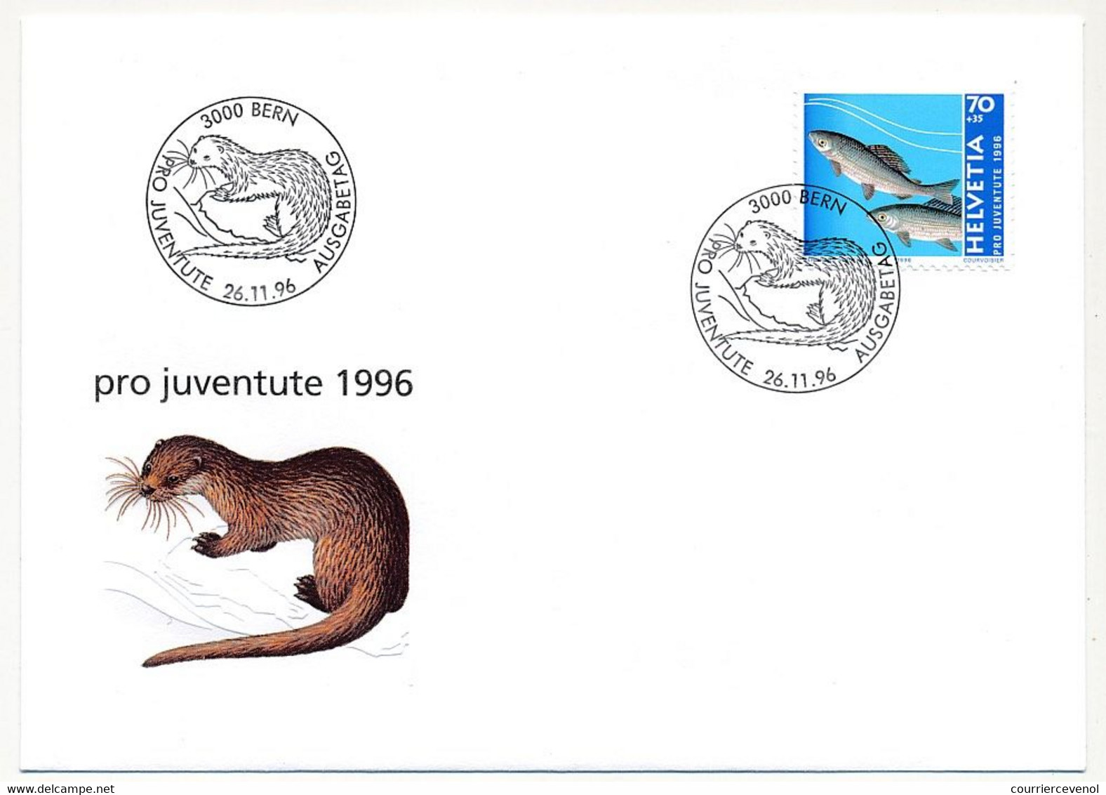 SUISSE -  FDC 1996 - Pro Juventute 1996 - BERNE - 26/11/1991 -  5 Enveloppes (2 Séries) - FDC