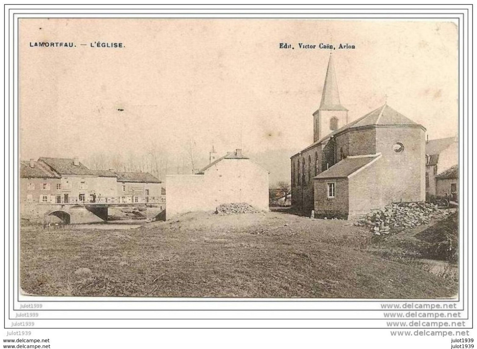 LAMORTEAU ..--  L' Eglise . 1908?? .  Voir Verso . - Rouvroy