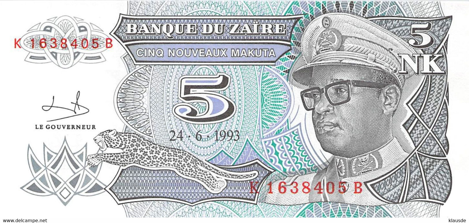 5 NK Banknote 1993 Bank Of Zambia UNC - Zaire