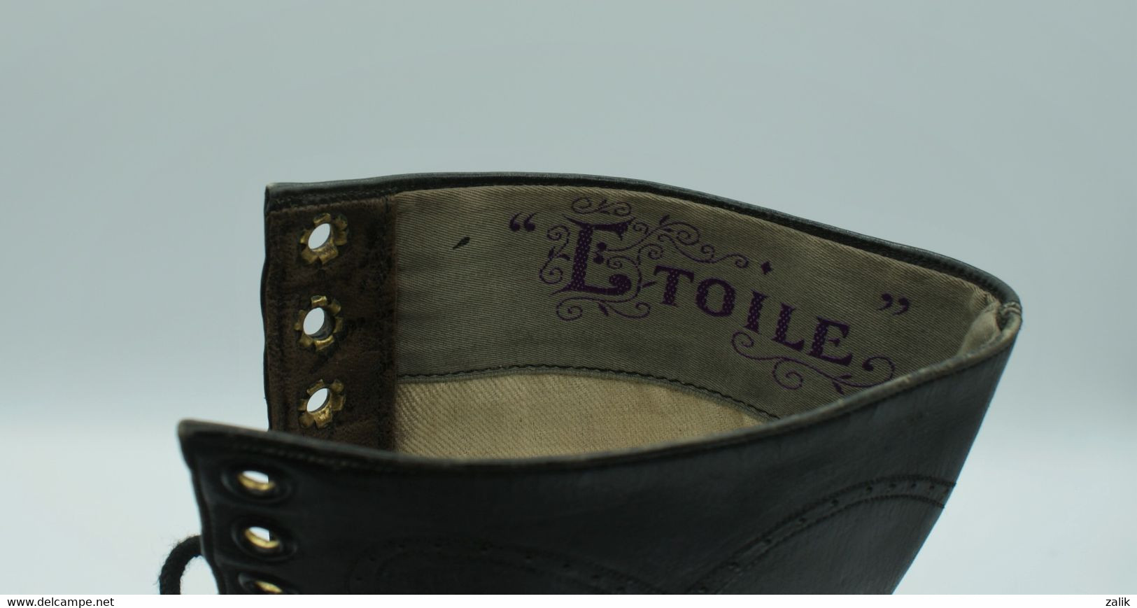 Chaussures Anciennes Cuir Noir 1900 - Autres & Non Classés