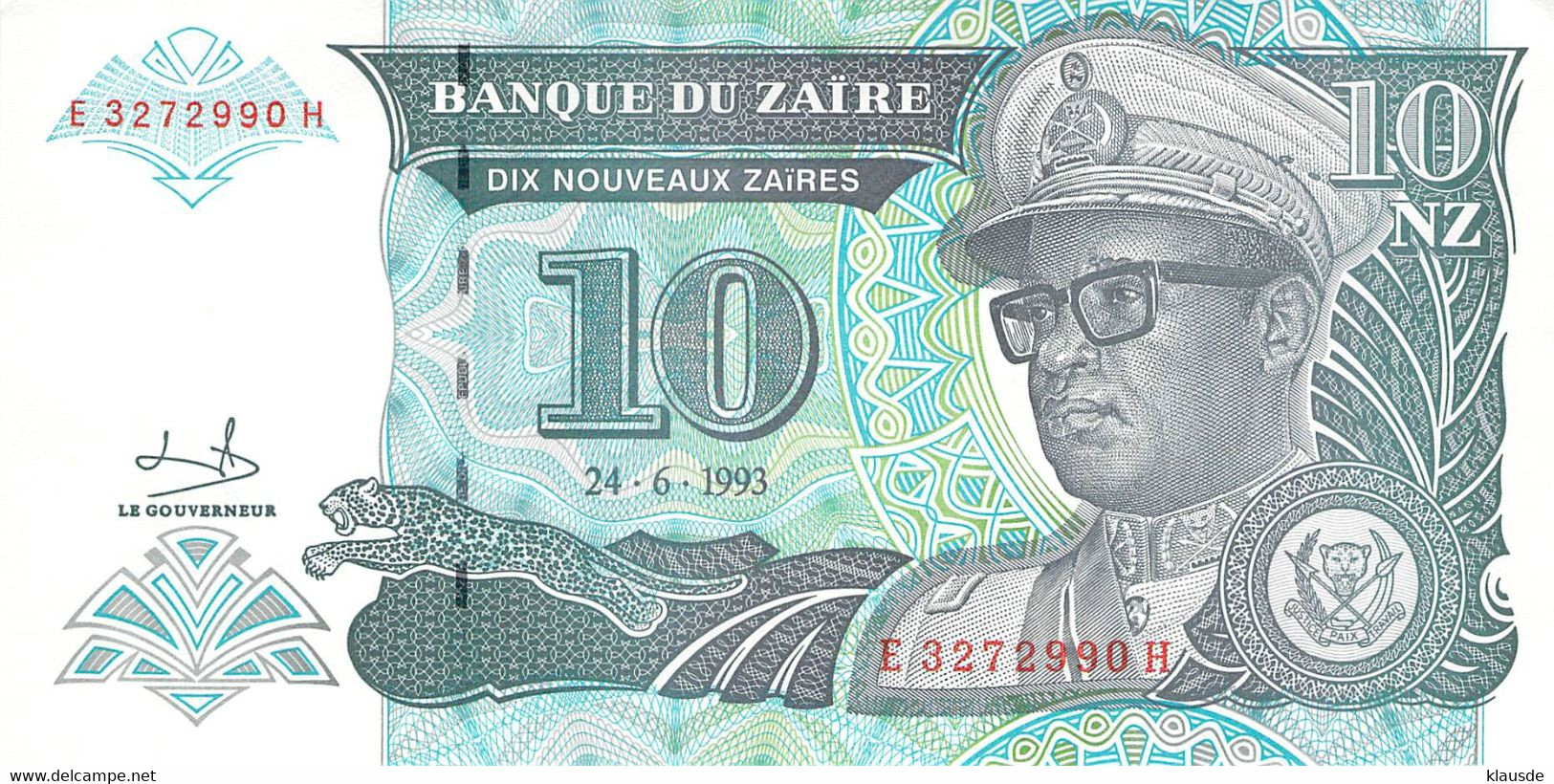 10 NZ Banknote 1993 Bank Of Zambia UNC - Zaire