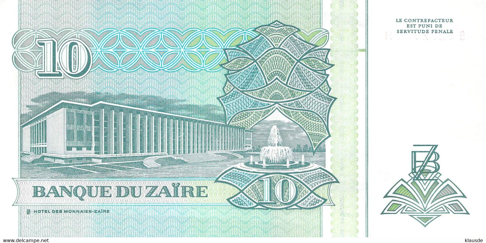 10 NZ Banknote 1993 Bank Of Zambia UNC - Zaire
