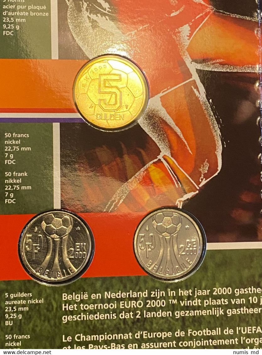 M/MS26A BELGIQUE FDC Foot Euro 2000 - FDEC, BU, BE & Münzkassetten