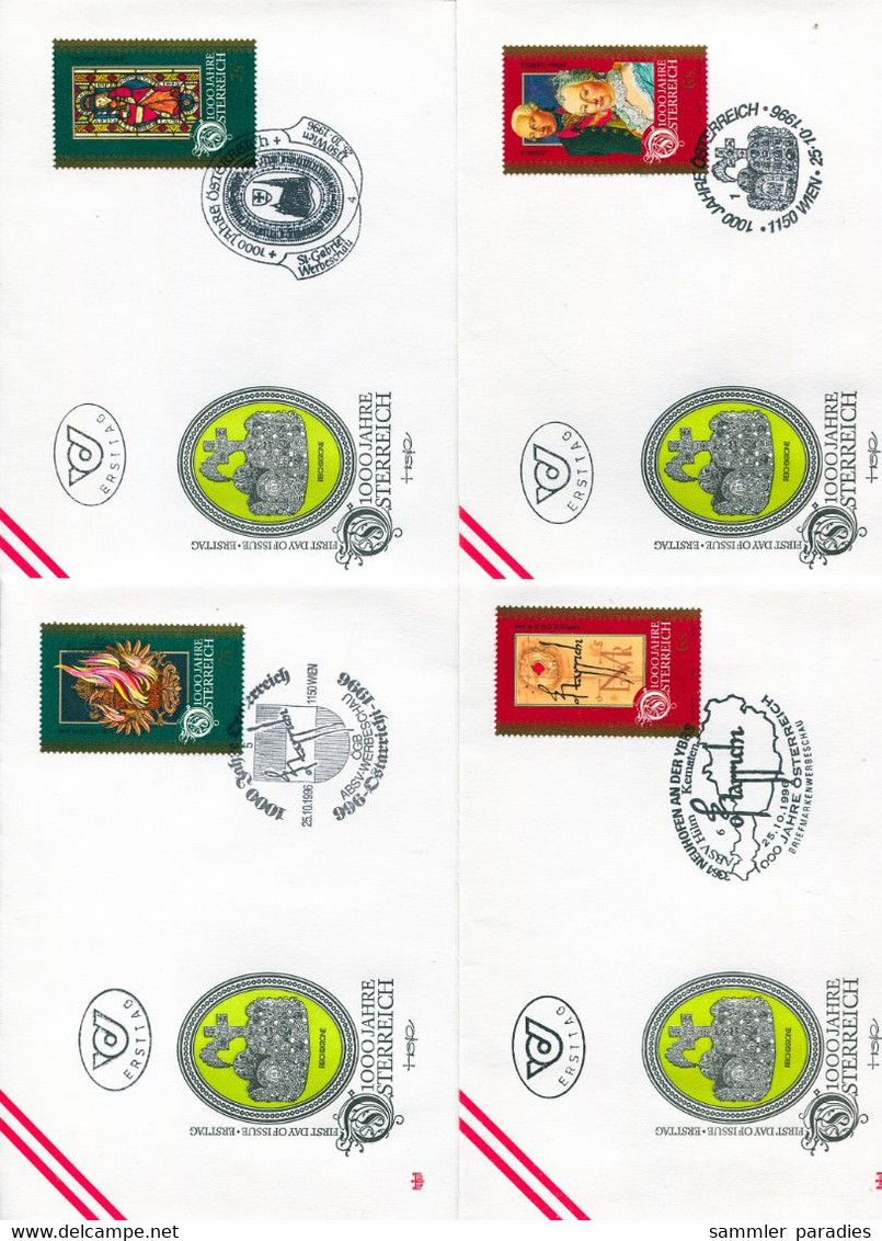 10817) A - Mi 2195 / 2204 - 10 FDC Aus Block 12, 1000 Jahre Österreich - FDC