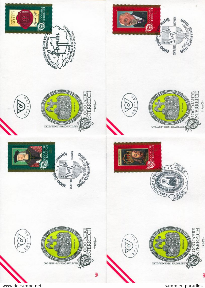 10817) A - Mi 2195 / 2204 - 10 FDC Aus Block 12, 1000 Jahre Österreich - FDC