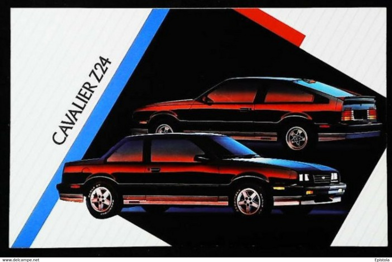 ► CHEVROLET  Cavalier Z24 1986 - Publicité Automobile Chevrolet   (Litho. U.S.A.) - American Roadside