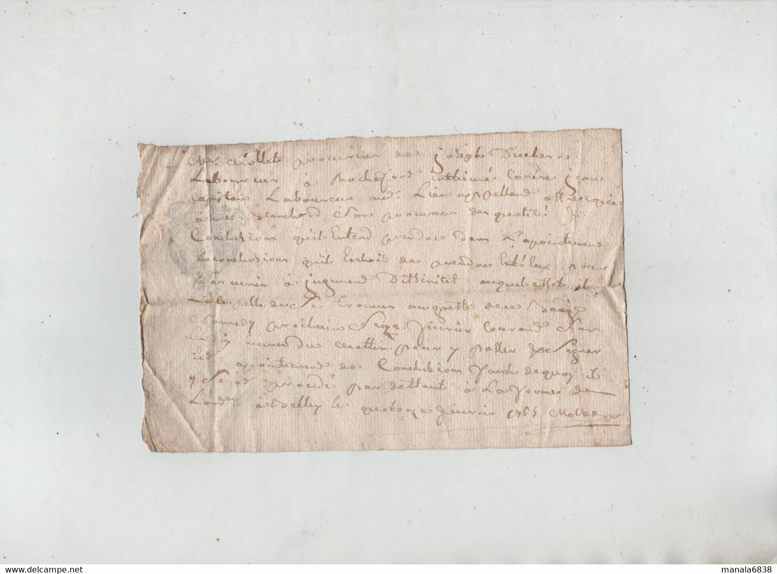 Duchesne Laboureur Rochefort Capitan Laboureur 1765  à Identifier - Manuscrits