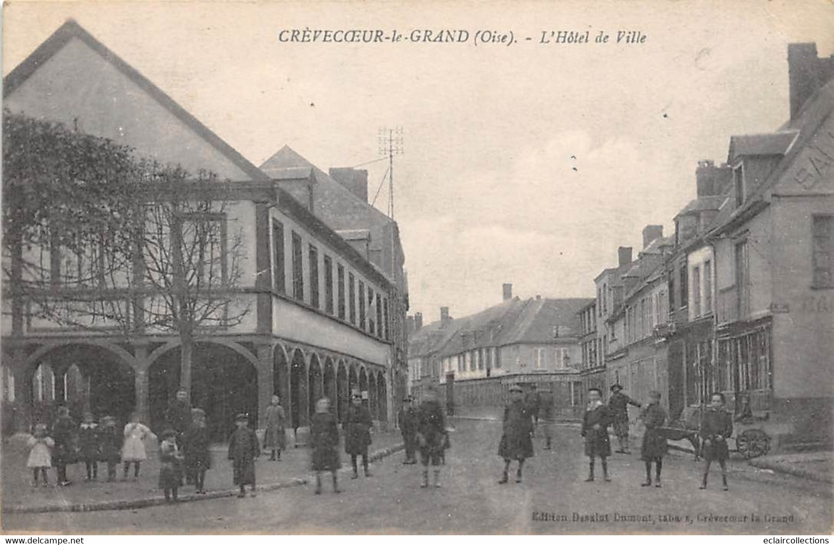 Crèvecœur Le Grand        60          Rue Et Hôtel De Ville         (voir Scan) - Crevecoeur Le Grand