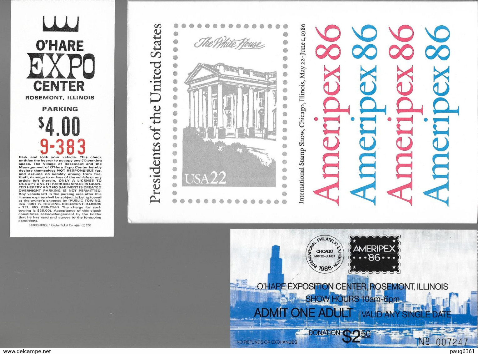 USA 1986 FEUILLETS PRESIDENTS USA-AMRIPEX 86 OBLITERATION 1er JOUR - Hojas Completas