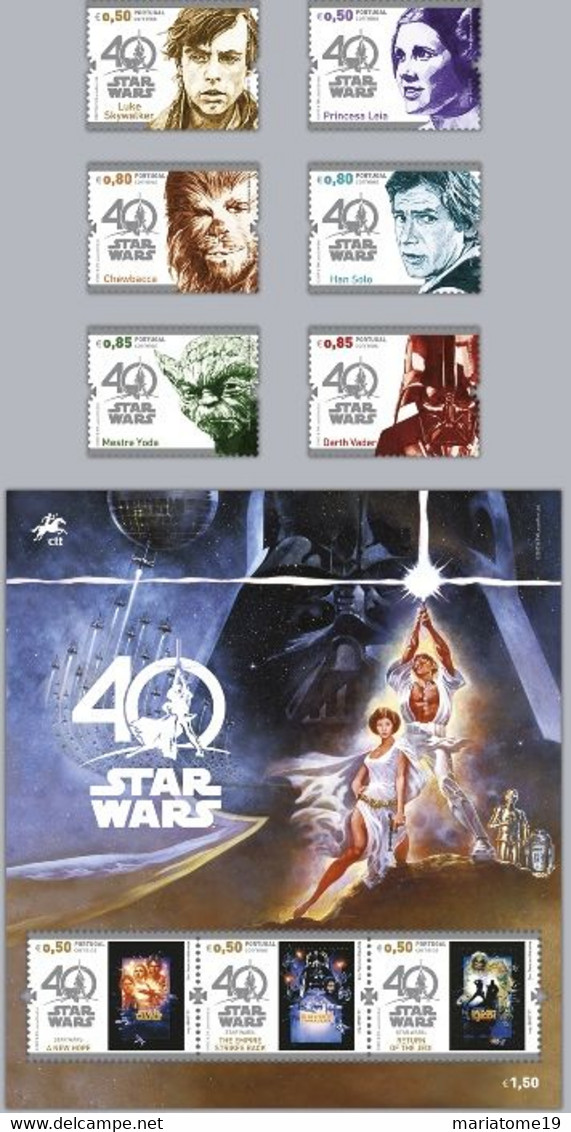 Coffret 40 Ans De Star Wars - édition Portugal (timbres + 1 Feuillet) - 2017 - Collections