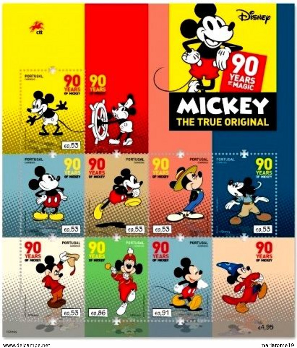 Coffret 90 Ans De Mickey - édition Portugal (timbres + 1 Bloc) - 2018 - Sammlungen