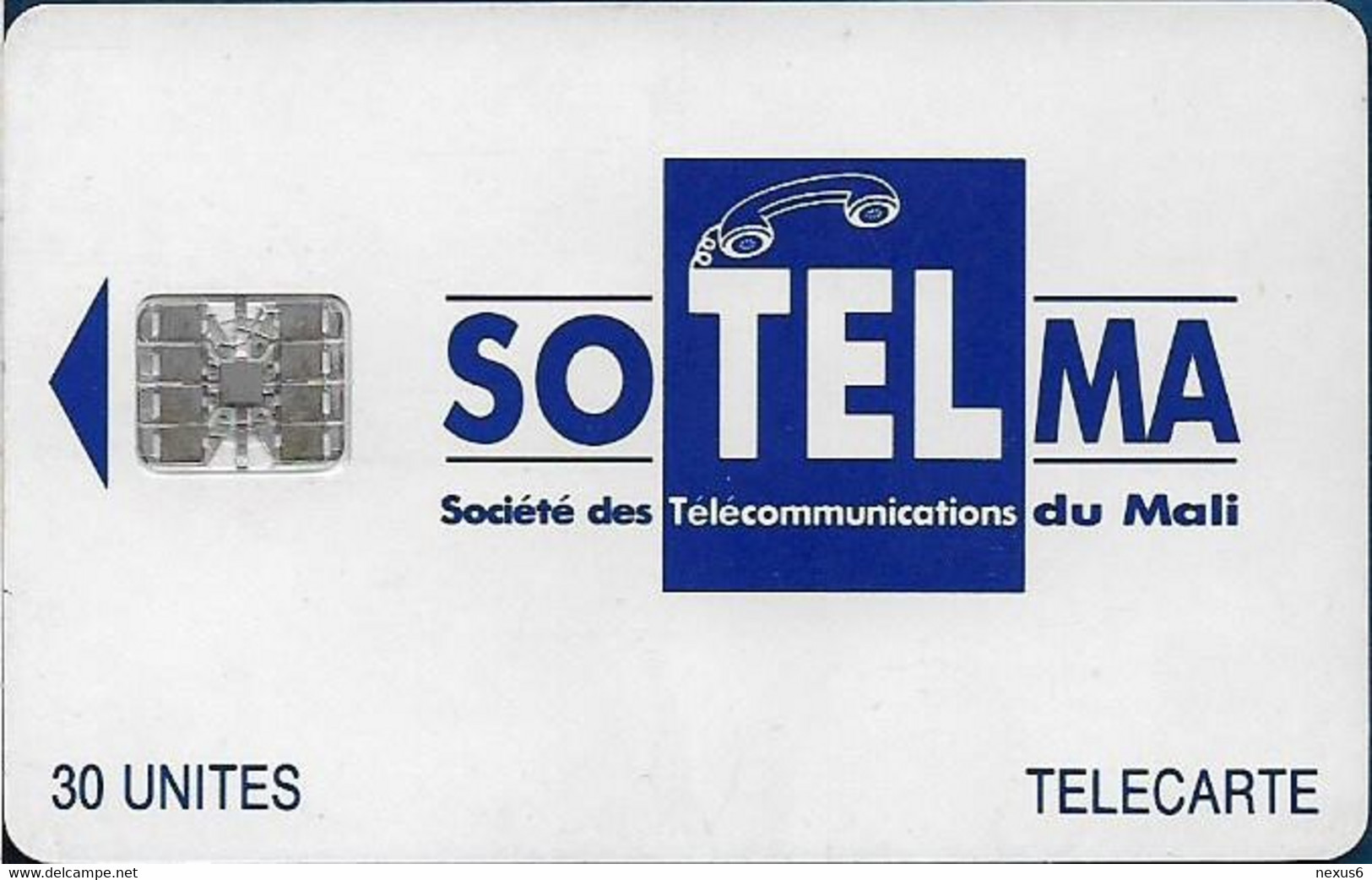 Mali - SoTelMa - Dark Blue Logo, Cn. 001637991 Red At Left - No Moreno, SC7 Iso, 30U, Used - Mali