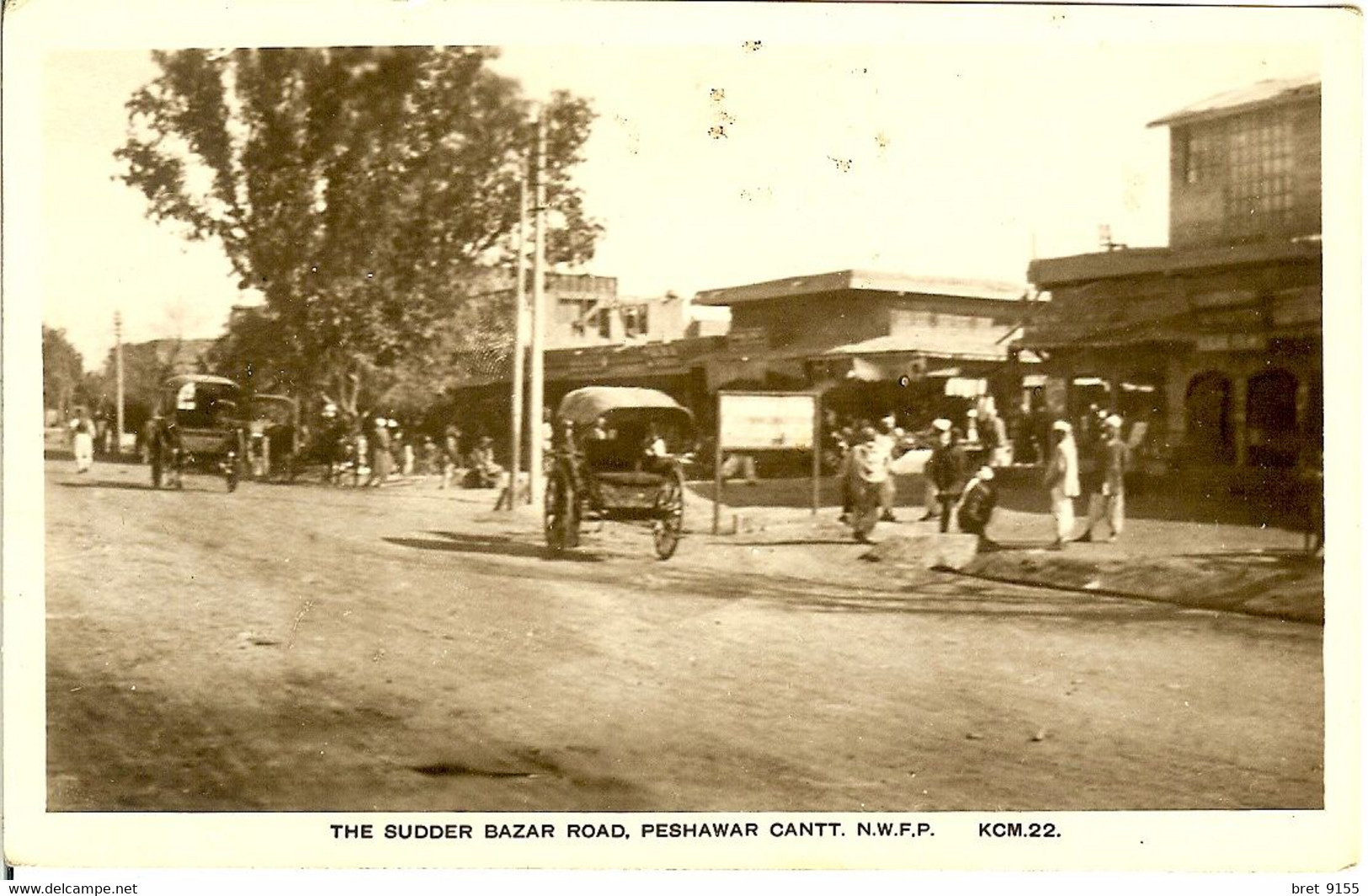 ASIE PAKISTAN CARTE PHOTO THE SUDDER BAZAR ROAD. PESHAWAR CANTT. N.W.F.P. SUR LA ROUTE DU MARCHE - Pakistán