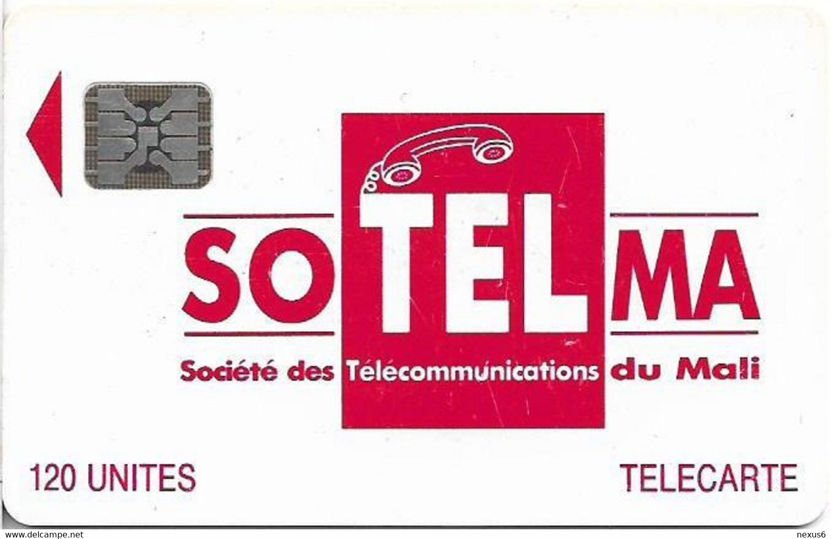 Mali - SoTelMa - Red Logo, Cn. 40684 Embossed, SC5 Afnor, 120U, Used - Malí