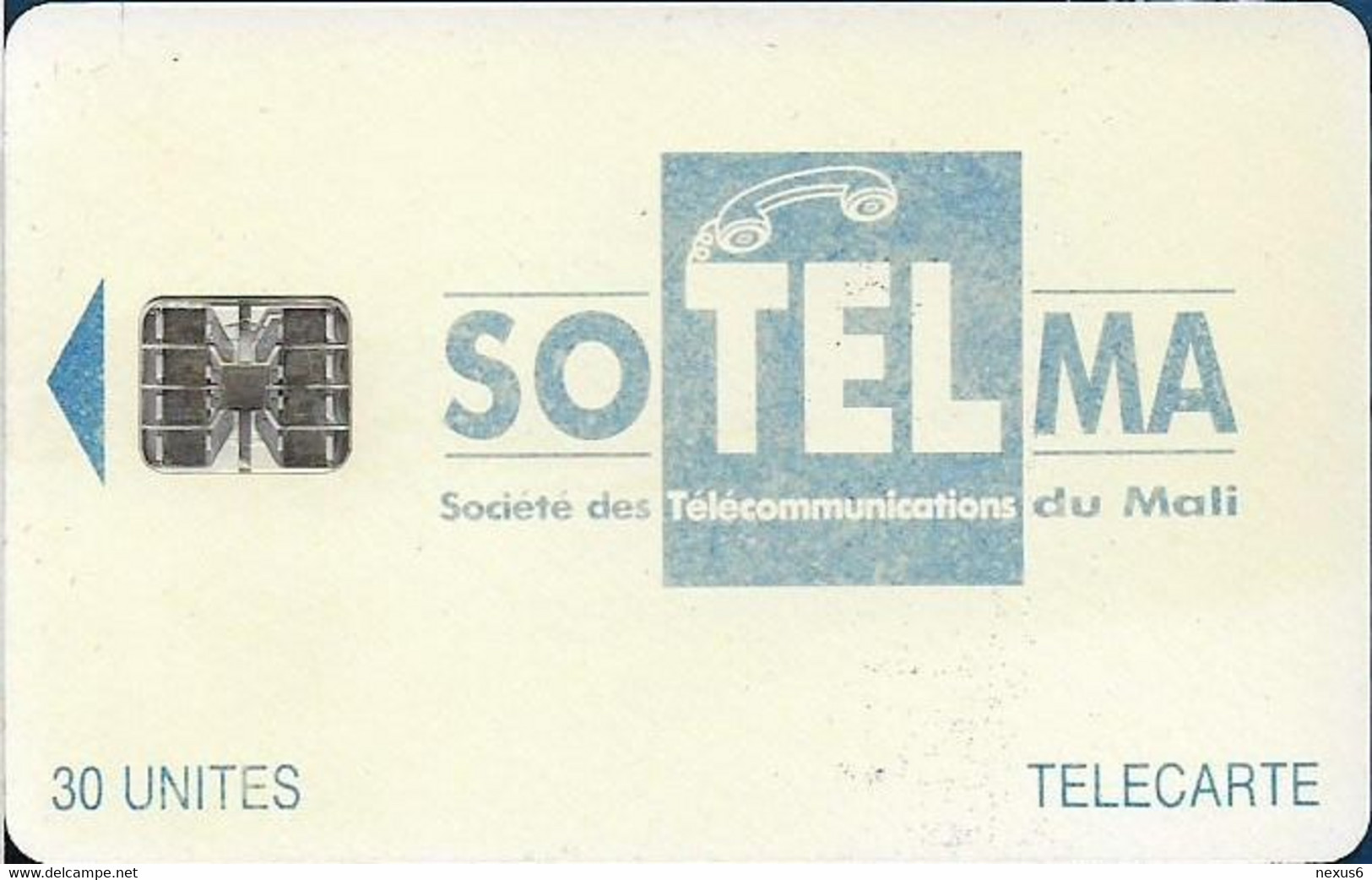 Mali - SoTelMa - Faded Blue Logo, Cn. C46145583 Red At Right, SC7 Iso, 30U, Used - Malí