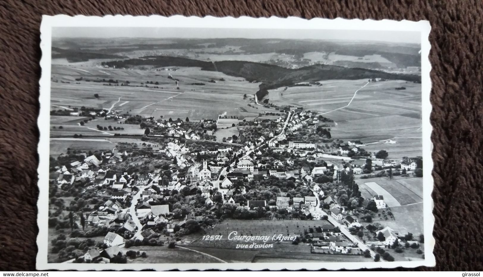 CPSM COURGENAY AJOIE VUE D AVION PHOTO AEROPORT LAUSANNE ED PERROCHET - Courgenay