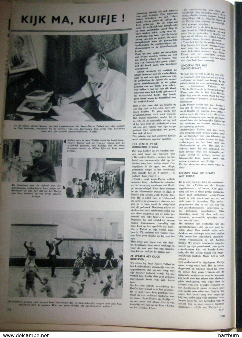 Kijk Ma, Kuifje (11.06.1964) Jean-Pierre Talbot (Spa, 12 Augustus 1943) Filmacteur In Kuifje - Andere & Zonder Classificatie