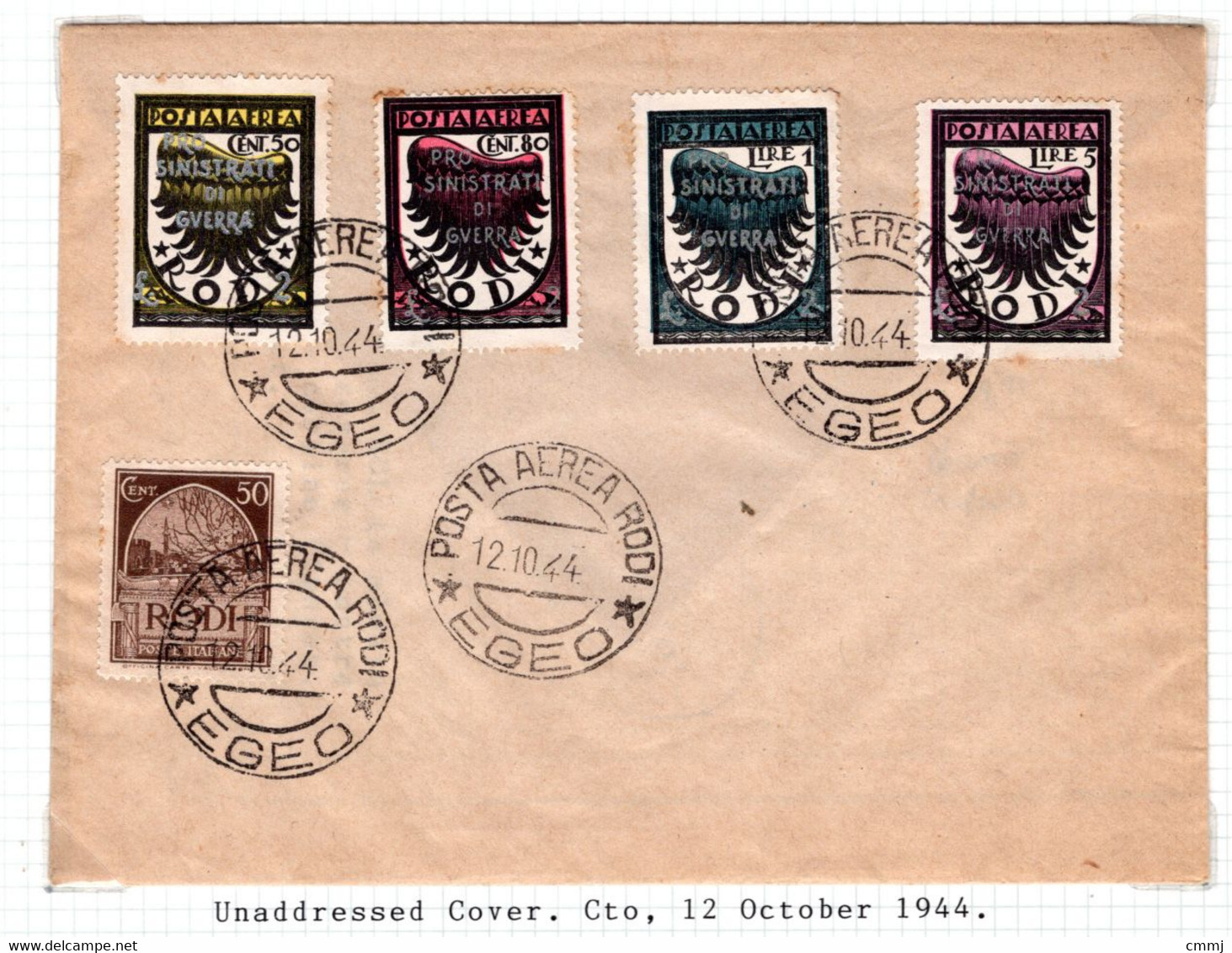 1944 - RODI/ITALIAN ADMINISTRATION - Catg. Unif. A56/59 - FDC - (W012..) - Îles Ioniennes