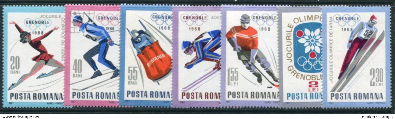 ROMANIA 1967 Winter Olympics, Grenoble MNH / **.  Michel 2620-26 - Nuevos