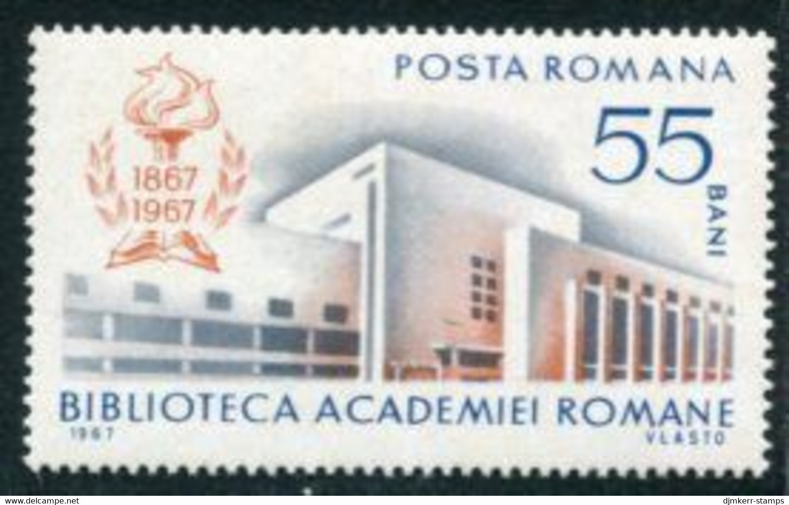ROMANIA 1967 Romanian Academy Library MNH / **.  Michel 2619 - Unused Stamps