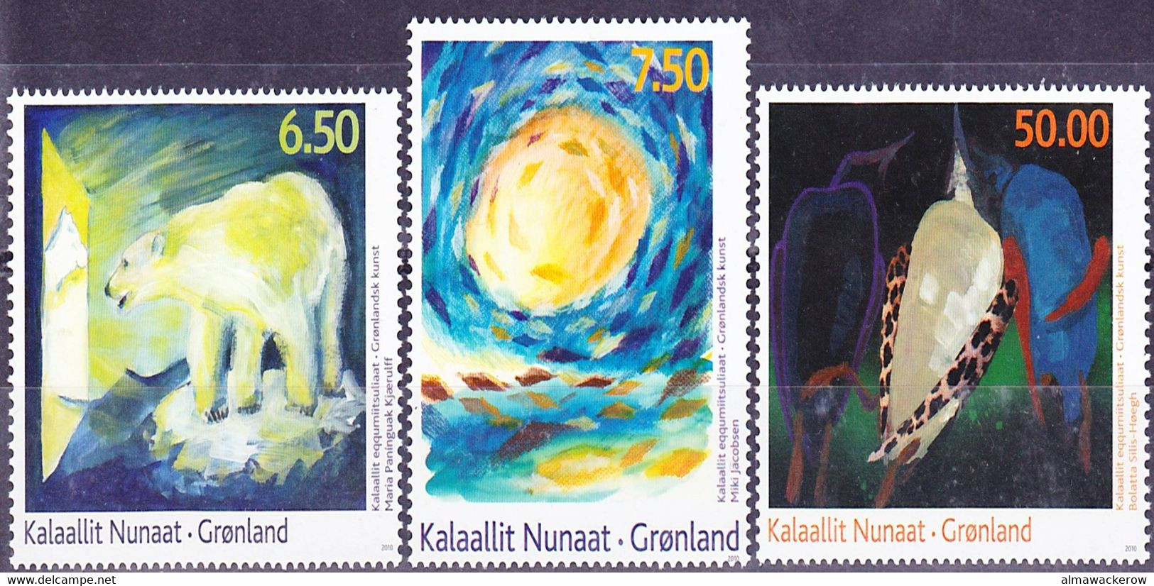 Greenland 2010 Modern Art Complete Set Mi 551-553 MNH ** - Used Stamps