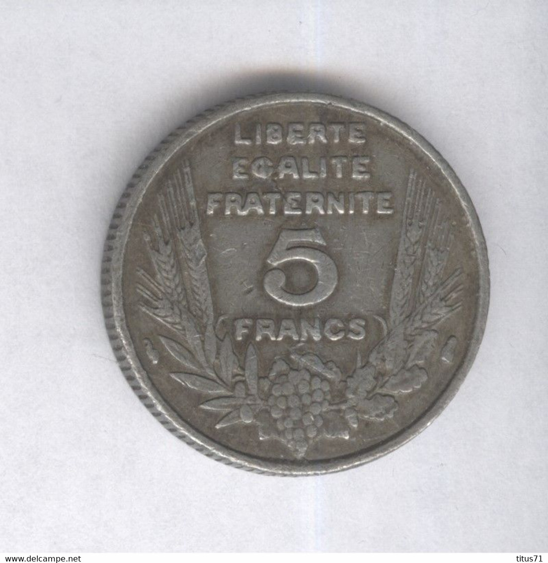 Fausse 5 Francs France 1933 Frappée - Bedoucette - Poids 5,81Gr. - Exonumia - Variétés Et Curiosités