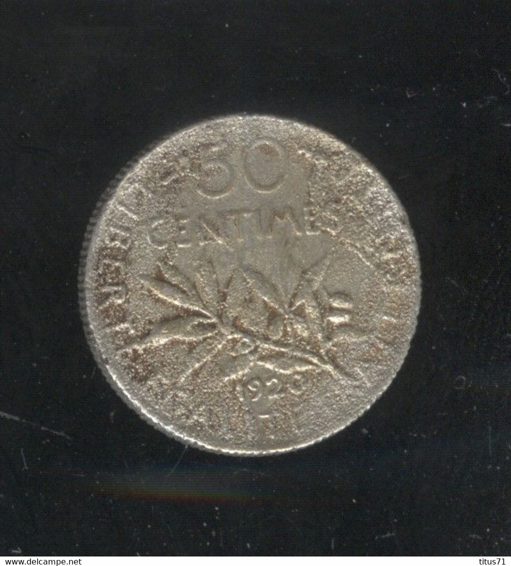 Fausse 50 Centimes France 1920 Moulée - Exonumia - Varietà E Curiosità