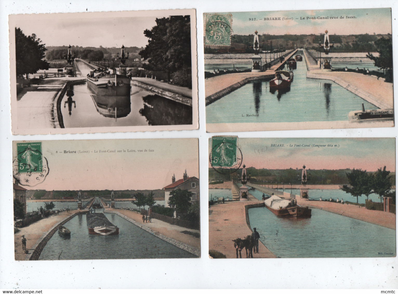 7 Cartes -  Péniches , Péniche - Briare  -( Loiret) - Péniches