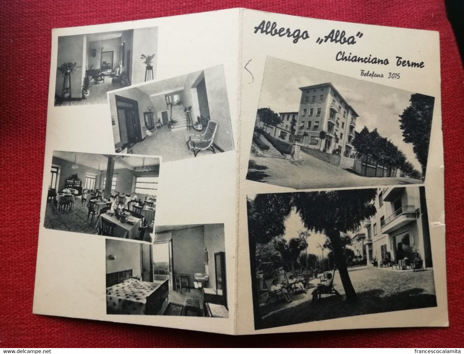 15 - CARTOLINA MENU ALBERGO - ALBA- CHIANCIANO TERME - Andere & Zonder Classificatie