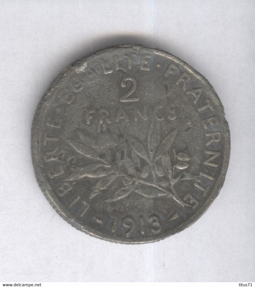 Fausse 2 Francs France 1913 Moulée - Exonumia - Varianten En Curiosa