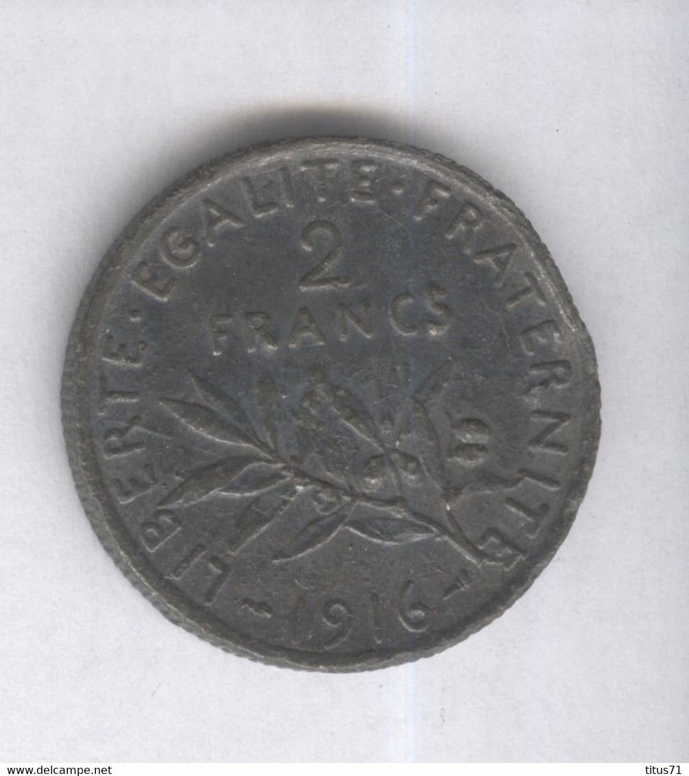 Fausse 2 Francs France 1916 Moulée - Exonumia - Abarten Und Kuriositäten