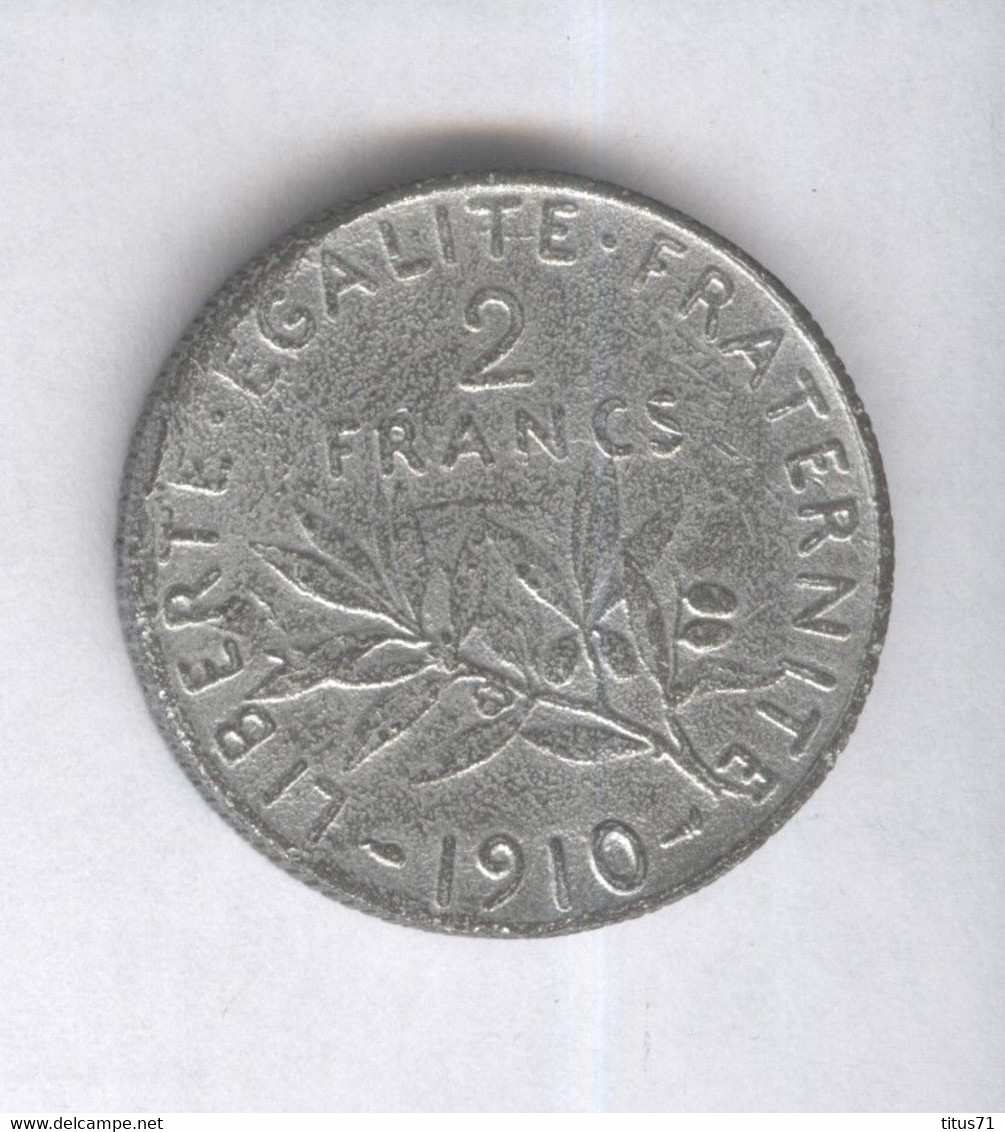 Fausse 2 Francs France 1910 Moulée - Exonumia - Varianten En Curiosa