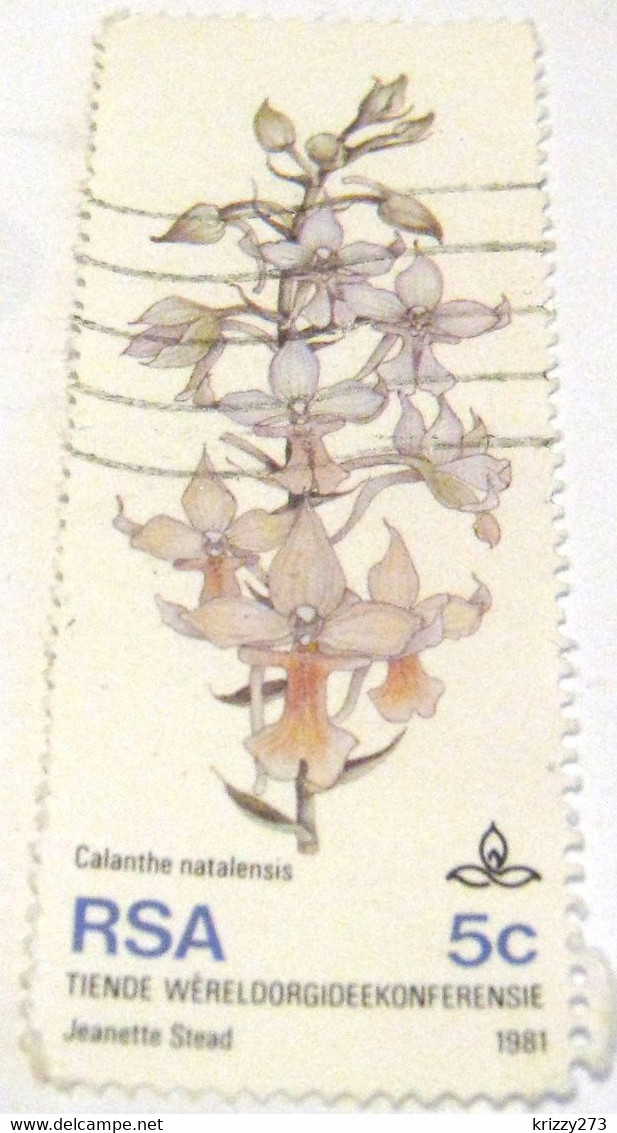 South Africa 1981 10th World Orchid Conference Calanthe Natalensis 5c - Used - Andere & Zonder Classificatie