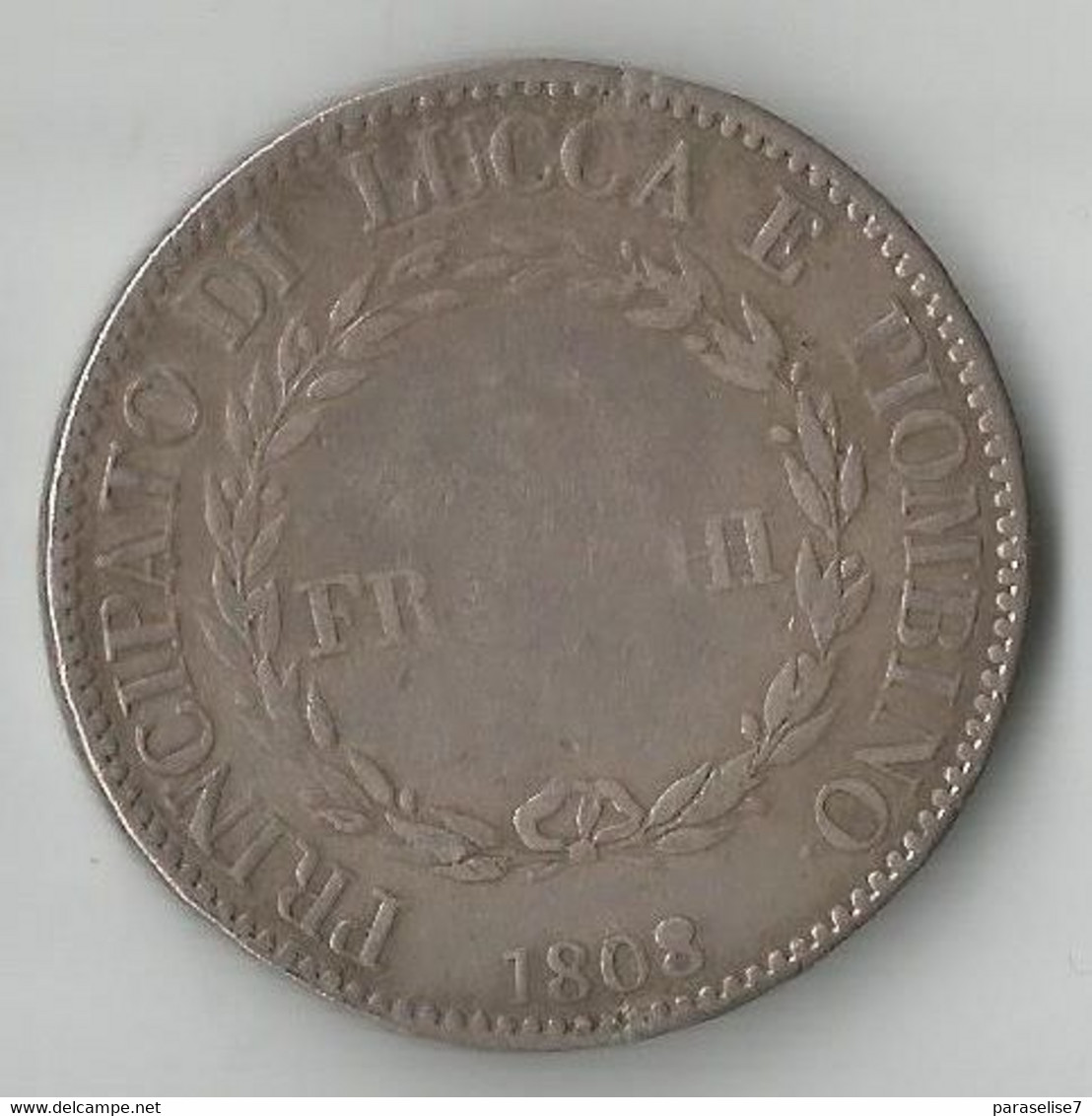 ITALIE - LUCCA  5 FRANCHI 1808 ARGENT - Lucca