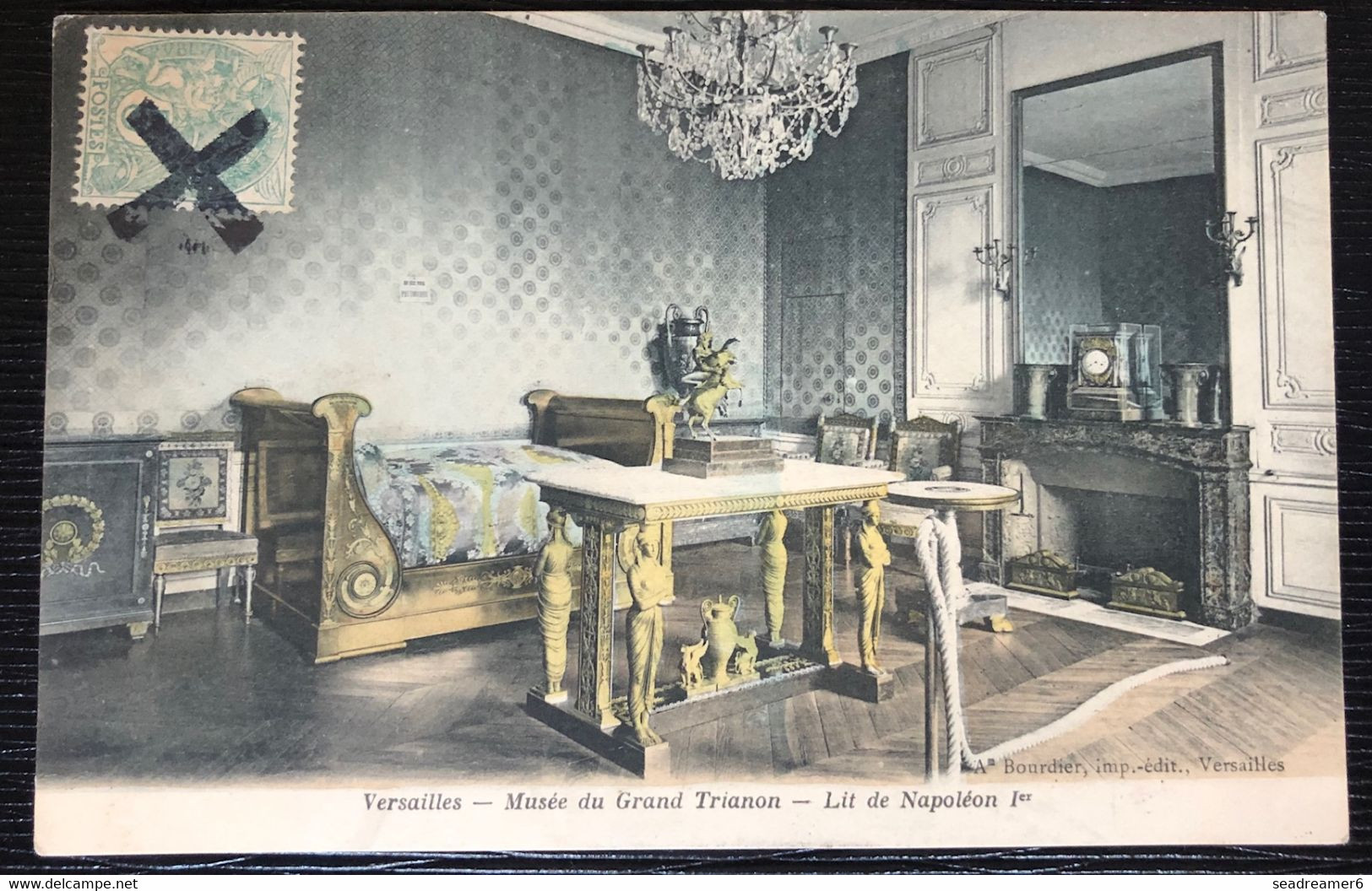 Carte Postale Tarif à 5c Blanc 1903 N° 111 De Versailles Obl Grande Croix Noire Pour Ste Mirte RR - 1900-29 Blanc