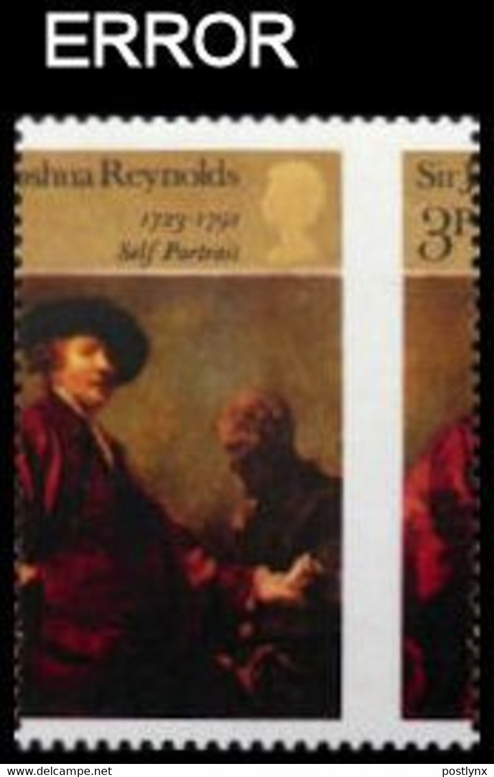 Great Britain 1973 Painting Joshua Reynolds Grand Style 3p ERROR:perf. - Variétés, Erreurs & Curiosités