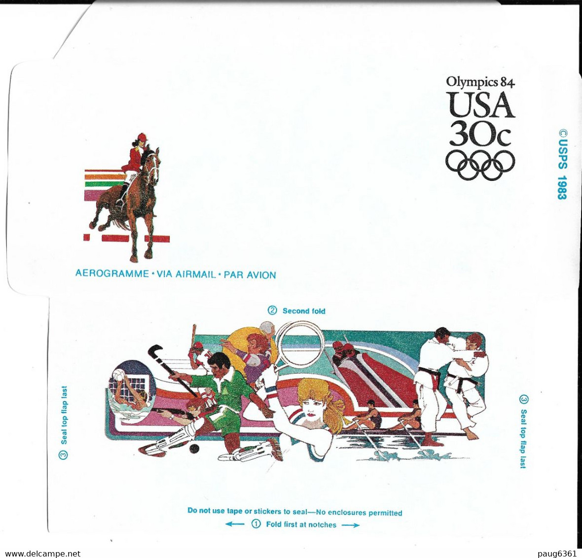 USA   1983 AEROGRAMME "JEUX OLYMPIQUES" - 1981-00